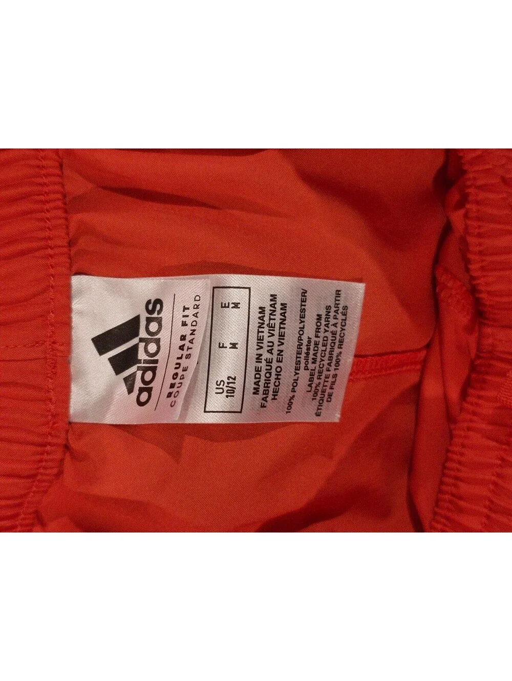 Adidas Regular Fit Orange Athletic Shorts Size M